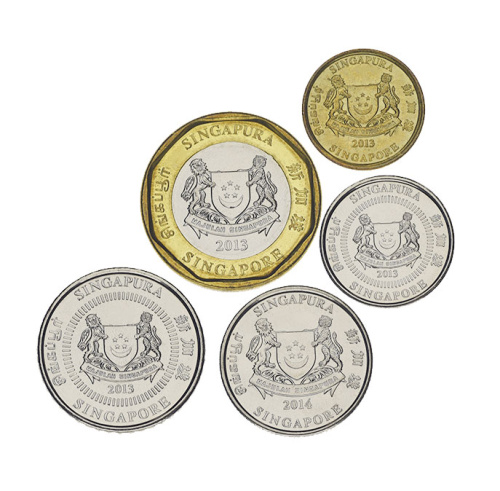фото Сингапур набор из 5 монет 2013 UNC 5, 10, 20, 50 центов, 1 доллар