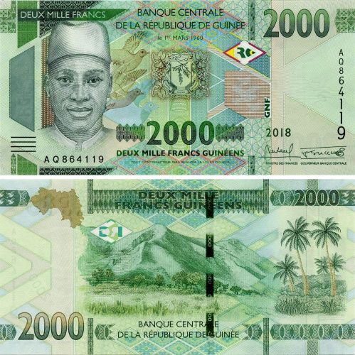 фото Гвинея 2000 франков 2018 UNC (Pnew)