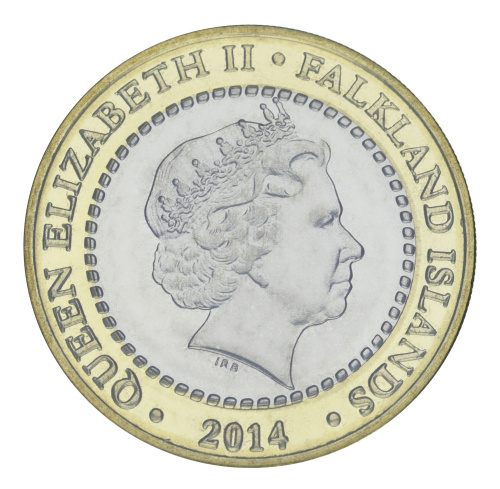 фото Фолклендские острова 2 фунта 2014 Биметалл UNC Битва за Фолкленды