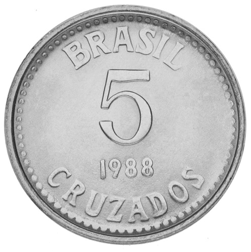 фото Бразилия 5 крузадо 1988 AU-UNC
