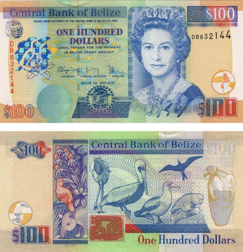 фото Белиз 100 долларов 2016 UNC (P71c)