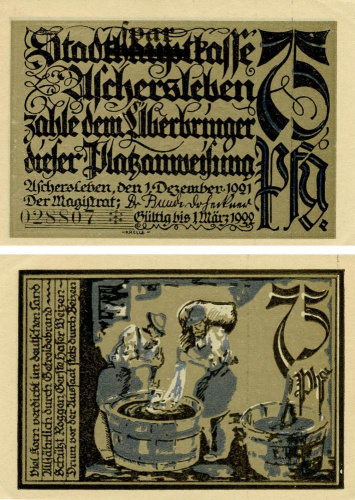 фото Германия Нотгельд  75 пфеннигов 1921 F-VF Ашерслебен