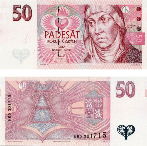 фото Чехия 50 крон 1997 UNC (P17)