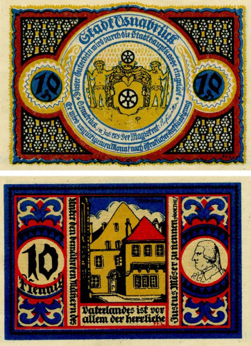 фото Германия Нотгельд  10 пфеннигов 1920  F-VF Оснабрюк