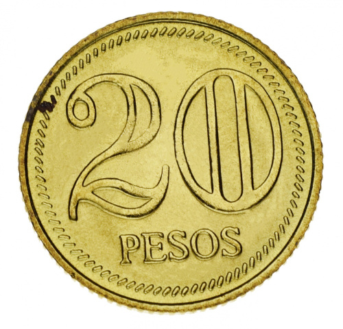 фото Колумбия набор из 5 монет 1994-2012 AU-UNC 20, 50, 100, 200, 500 песо