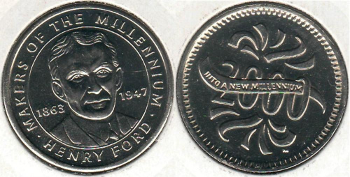 фото Великобритания Памятная медаль 2000 «Творцы тысячелетия - Генри Форд» VF