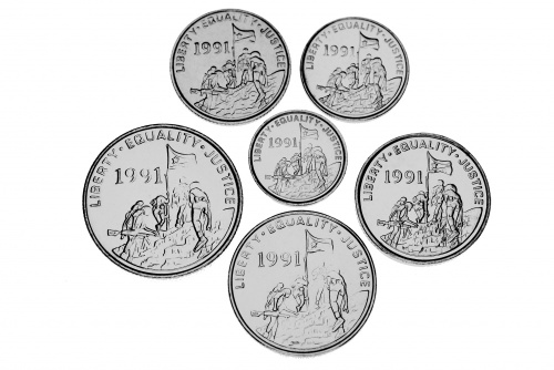 фото Эритрея набор из 6 монет 1997 UNC Животные 1, 5, 10, 25, 50, 100 центов