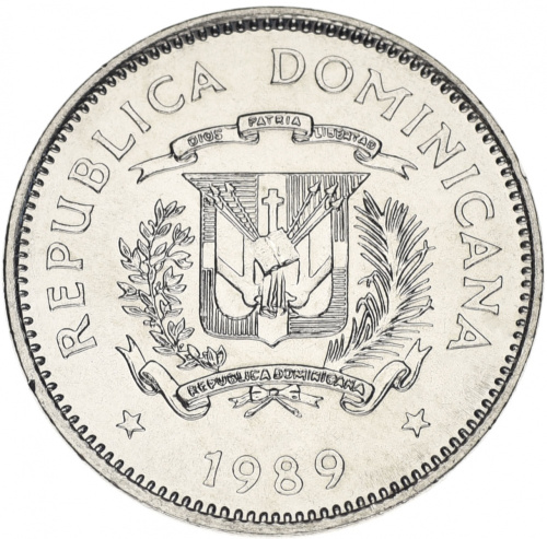 фото Доминикана 5 сентаво 1989 AU-UNC