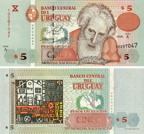 фото Уругвай 5 песо 1998 UNC (P80)
