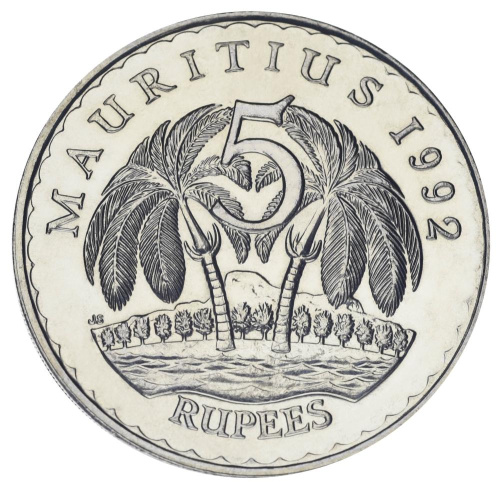 фото Маврикий 5 рупий 1992 UNC