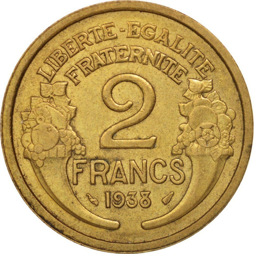фото Франция 2 франка 1932-1940 VF (KM#886)