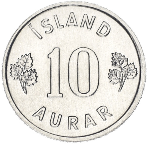 фото Исландия 10 эйре 1974 F-VF