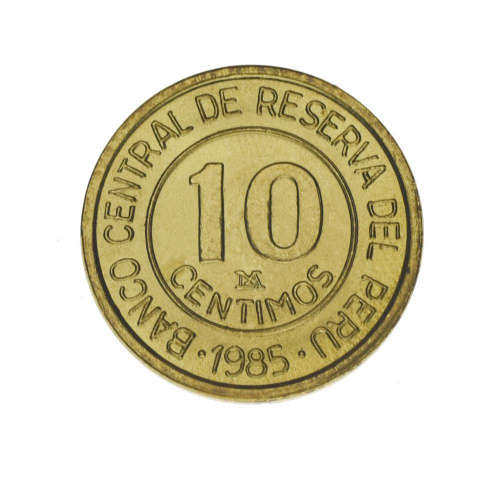 фото Перу 10 сентимо 1987 VF-AU