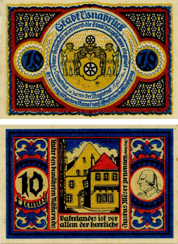 фото Германия Нотгельд 10 пфеннигов 1921 F-VF Оснабрюк