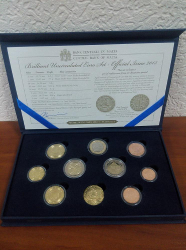 фото Мальта набор монет евро 2013 Proof в футляре (10 штук)