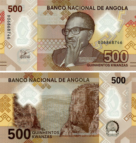 фото Ангола 500 кванза 2025 Полимер UNC (PW161)