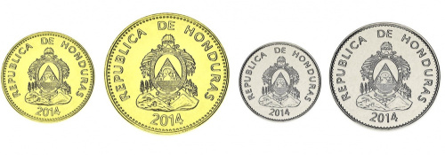 фото Гондурас набор из 4 монет 2012-2019 UNC 5, 10, 20, 50 сентаво