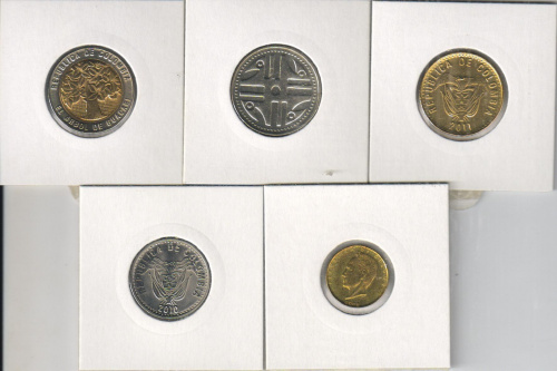 фото Колумбия набор из 5 монет 2012-2015 UNC
