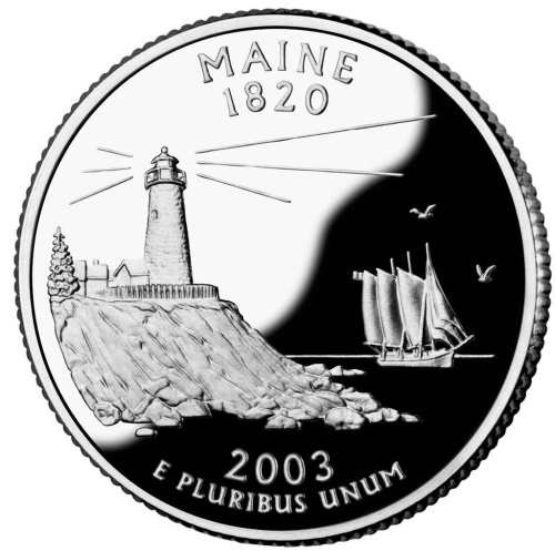 фото США 25 центов (квотер) 2003 D «Штаты и территории - Мэн» UNC (KM#345)