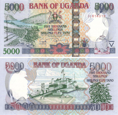 фото Уганда 5000 шиллингов 2009 UNC (P44d)