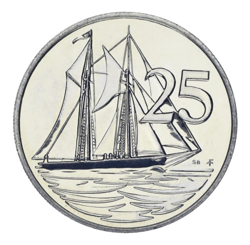 фото Каймановы острова 25 центов 1980 UNC