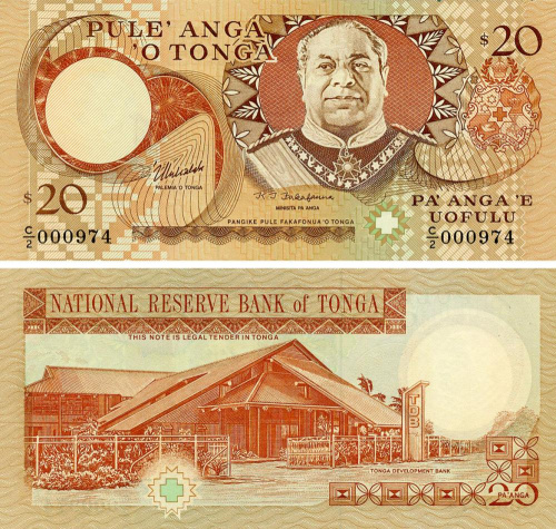 фото Тонга 20 паанга 1995 (2001) UNC (P35b)