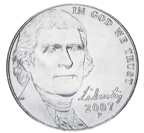 фото США 5 центов 2007 AU-UNC P