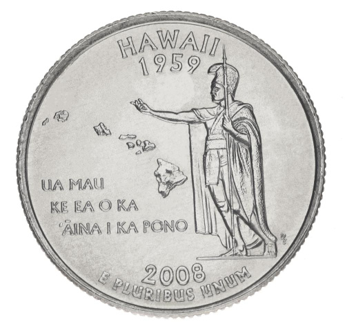 фото США 25 центов (квотер) 2008 P «Штаты и территории - Гавайи» UNC (KM#425)