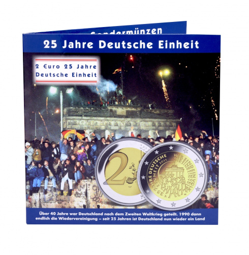 фото Германия набор из 5 монет по 2 евро 2015 A, D, F, G, J «Объединение Германии» UNC в сувенирной упаковке