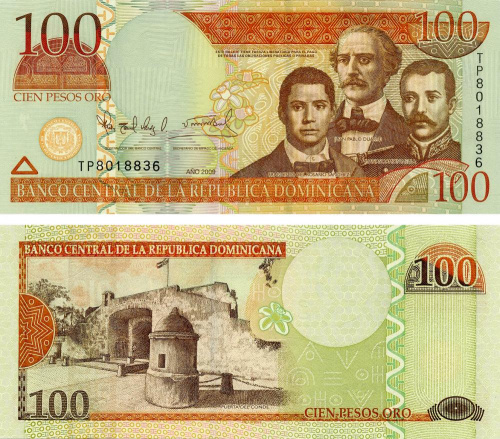 фото Доминикана 100 песо 2009 UNC (P177)