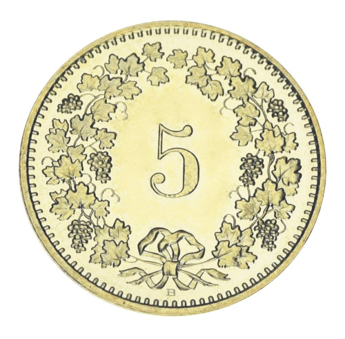 фото Швейцария 5 раппен 2023 UNC