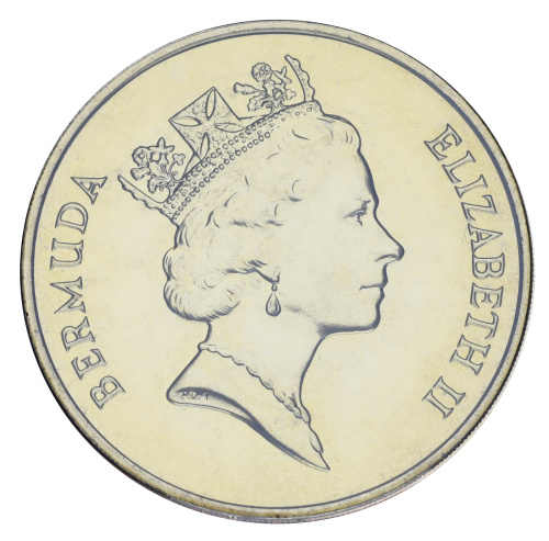 фото Бермуды 1 доллар 1985 UNC Корабль - Круизный туризм в сувенриной упаковке
