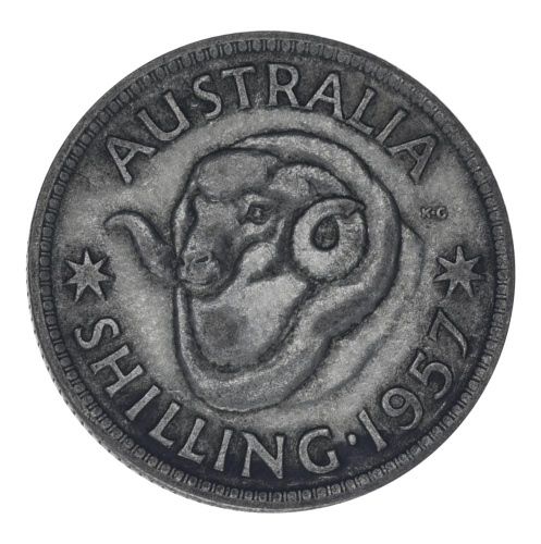 фото Австралия 1 шиллинг 1957 Серебро F-VF