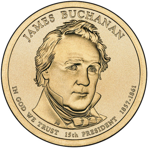 фото США 1 доллар 2010 P «15-й Президент Джеймс Бьюкенен» UNC (KM#477)