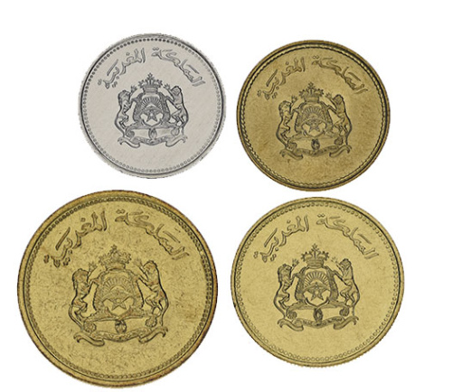 фото Марокко набор из 4 монет 1987 AU-UNC 1, 5, 10, 20 сантим