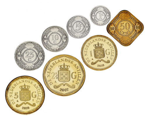 фото Нидерландские Антилы набор из 8 монет 1991-2012 AU-UNC 1, 5, 10, 25, 50 центов, 1, 2, 5 гульденов