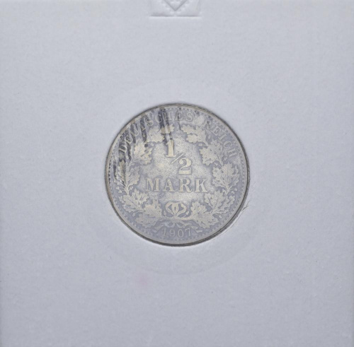 фото Германия 1/2 марки 1907 Серебро F-VF