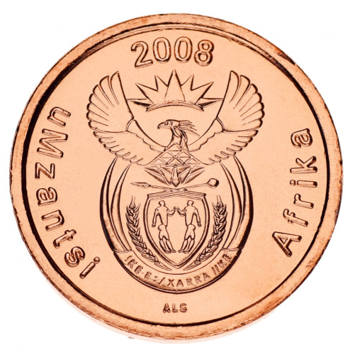 фото ЮАР 5 центов 2008 UNC Птица