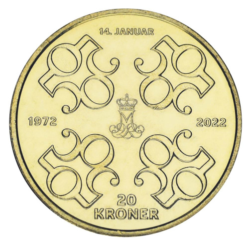 фото Дания 20 крон 2022 UNC Памятная
