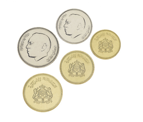 фото Марокко набор из 5 монет 1987 AU-UNC 5, 10, 20, 50 сантим, 1 дирхам