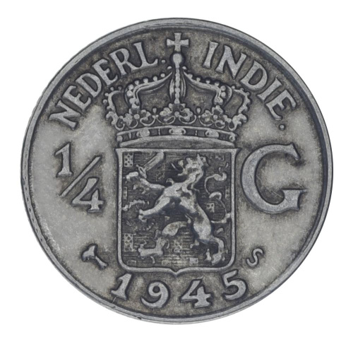 фото Нидерландская Индия 1/4 гульдена 1945 F-VF (Ag 720, 3,18 грамм)