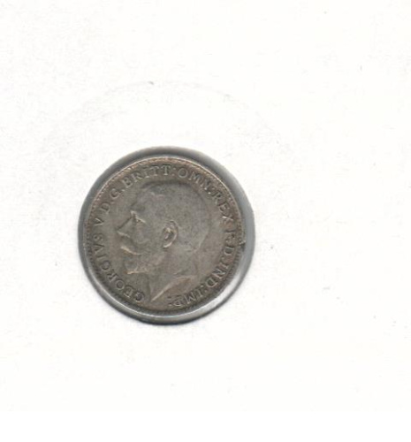фото Великобритания 3 пенса 1920 Серебро F-VF (Ag 500, 1,41 грамма)