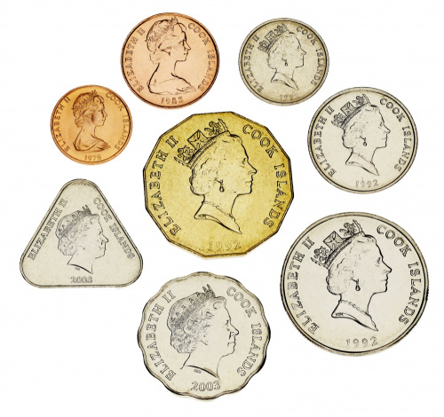 фото Острова Кука набор из 8 монет 1975-2003 AU-UNC 1, 2, 5, 10, 50 центов, 1, 2, 5 долларов