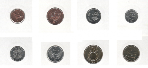 фото Соломоновы острова набор из 8 монет 1996-2012 UNC 1, 2, 5, 10, 20, 50 центов, 1, 2 доллара