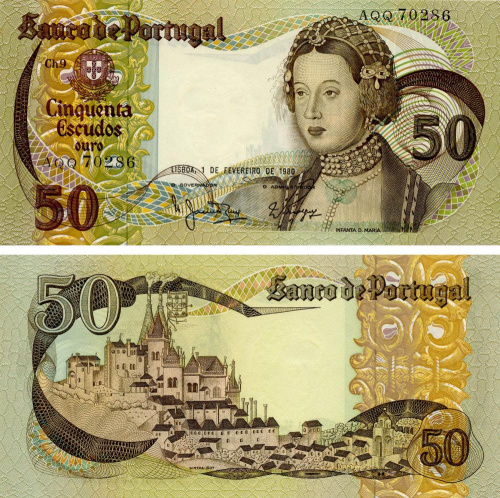 фото Португалия 50 эскудо 1980 UNC (P174)