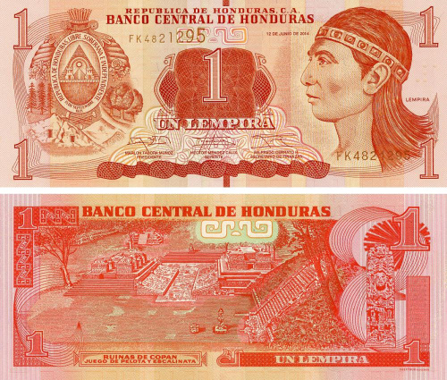 фото Гондурас 1 лемпира 2014 UNC (P96b)
