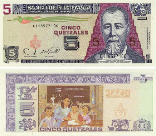 фото Гватемала 5 кетсалей 2006 UNC (P106b)