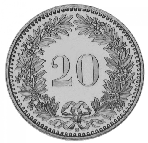 фото Швейцария 20 раппен 2016 UNC