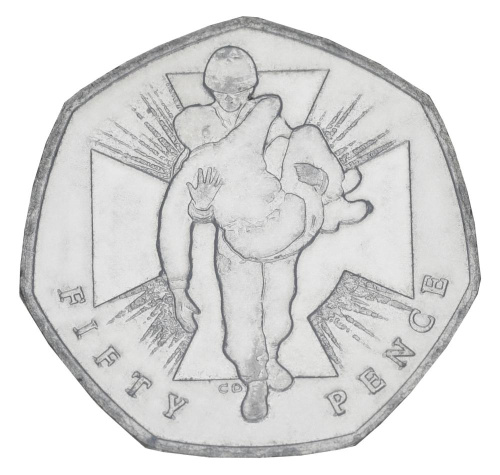 фото Великобритания 50 пенсов 2006 F-VF Героический акт