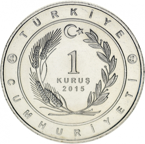 фото Турция 1 куруш 2015 UNC Флаг Великие тюркские государства - Государство Тимуридов